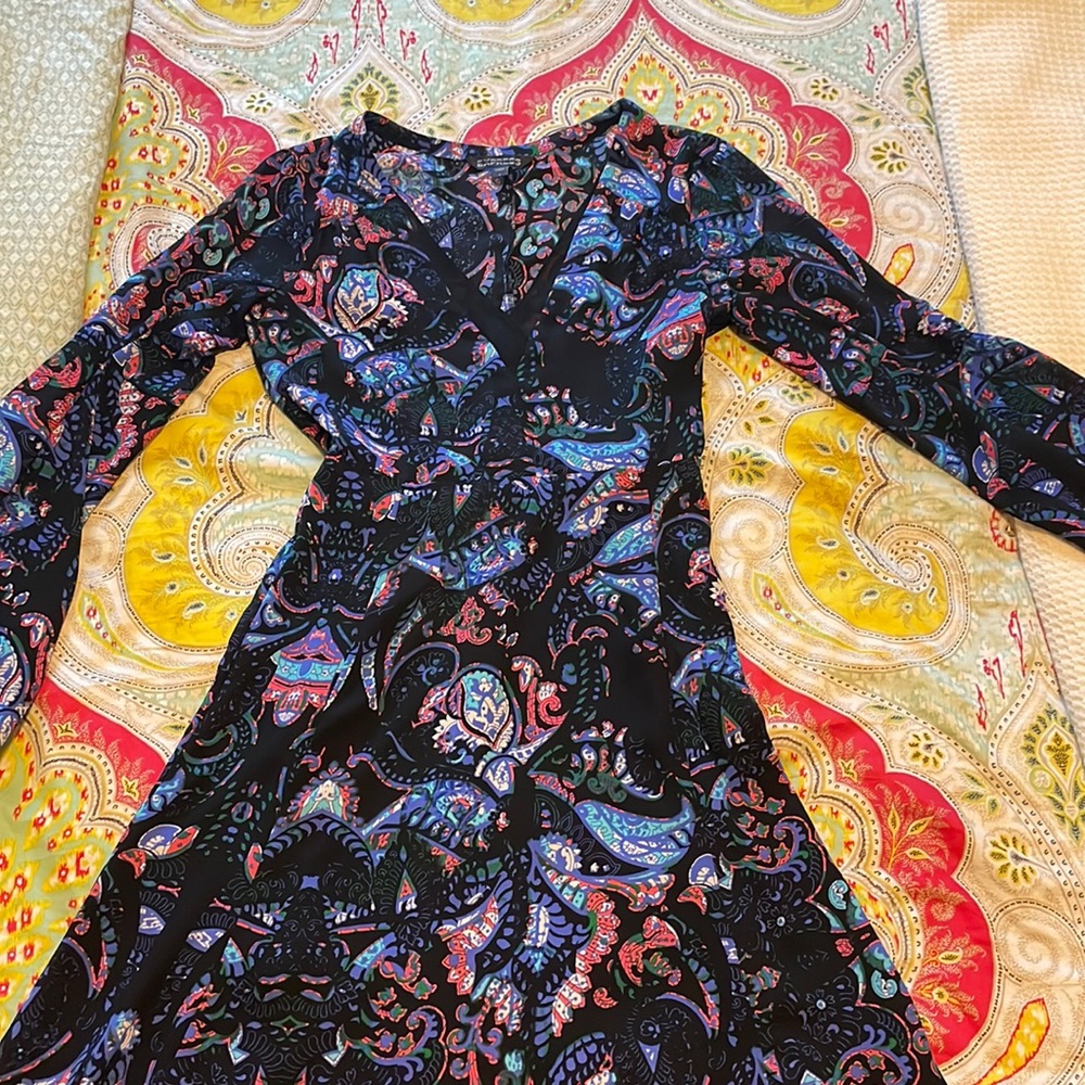 Long sleeve maxi dress with high split. Never Worn